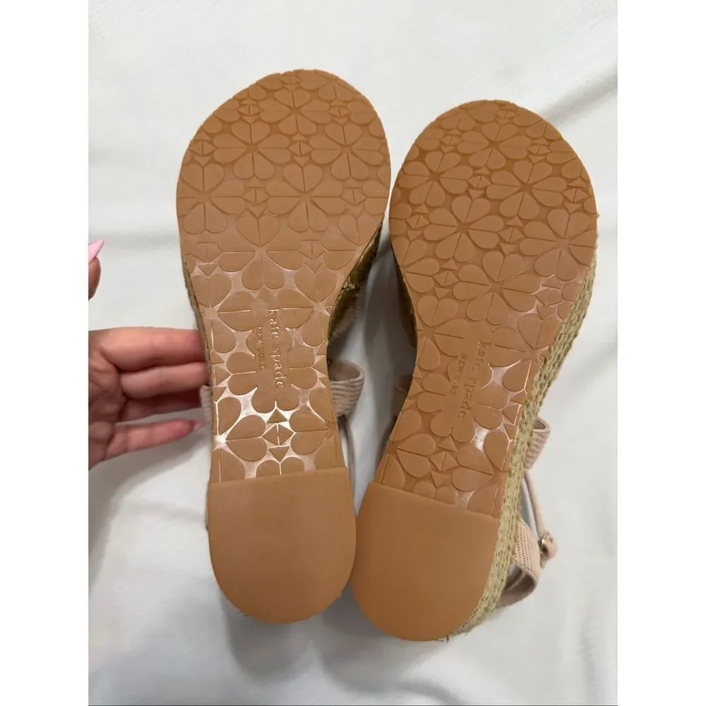 NWB Kate Spade Thelma Blush Espadrille Wedge platform Sandals Size 9M